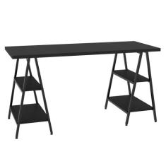 Mesa Escrivaninha Cavalete 150cm Estilo Industrial Prisma C08 Preto Ôn