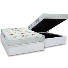 Cama Box Baú Casal: Colchão Espuma Luckspuma D23 Roland Garros Pro + Base Crc Courano White(138X188)