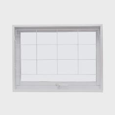 Janela de Aço Maxim-Ar 50x50cm com Grade Quadriculada e Vidro Boreal Qualitysol Ramassol