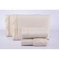 Jogo Lençol De Solteiro 3 Peças 100% Algodão 400 Fios Palha