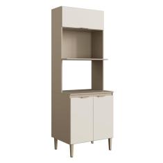 Panelero Torre Quente 70cm 3 Portas 2 Nichos para Forno Cozinha Carol Mocca/Areia