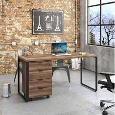 Conjunto Home Office com Mesa para Computador e Gaveteiro Volante