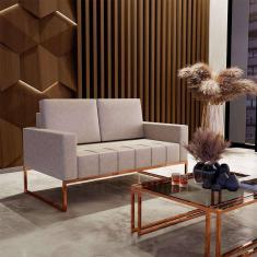 sofá 2 lugares atena revestimento sintético bege