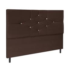 Cabeceira Cama Solteiro 90 cm Virgínia Suede Marrom E Frame