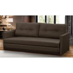 Sofá Cama 2 lugares 1,50m Luisa Suede Marrom Adonai Estofados