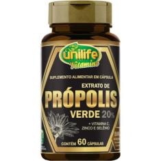 Própolis Verde + Vitamina C Zinco Selênio 60 cáps de 500mg - Unilife