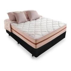 Cama Box Casal + Colchão Mola Ensacada 22x188x138 - Anjos, Preto