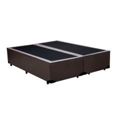 Cama Box Blindado Casal Bipartido HomeQueen Sintético Marrom 40x138x18