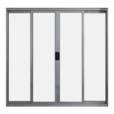 Janela de Alumínio Brilhante Vitro de Correr 4 Folhas Sem Grade Hale E