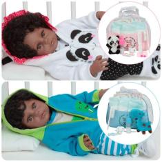 Boneca Reborn Gêmeos Realistas Coleção Bichinhos Pode Molhar - Cegonha