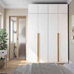 Guarda-roupa Modulado 4 Peças 8 Portas Jade Cabecasa Madeiramadeira Branco Fosco