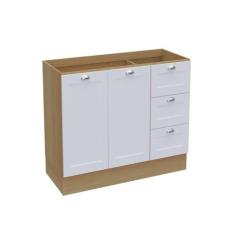 Balcão de Cozinha Ditália Denver Riviera Branco CD-1014 cozy