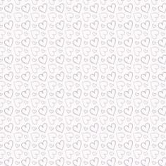 Papel Parede Corações Em Linhas Laranja E Lilás Autocolante - LRP