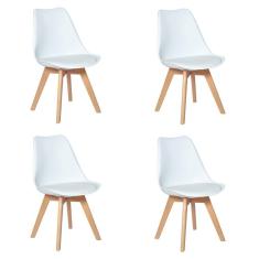 Conjunto 04 Cadeiras Eames Wood Leda Design - Branca