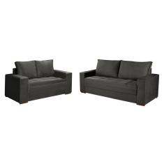 Conjunto Sofá 2 E 3 Lugares Urban Suede/Cinza