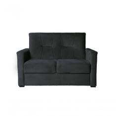 Sofá 2 Lugares Pequeno Alice E Porta Controle Herreiro Cor:preto Preto