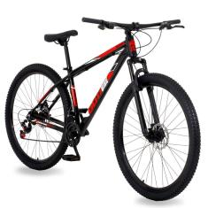 Bicicleta Aro 29 Gott 21 Marchas Câmbio Traseiro Shimano 17 Preto Vermelho