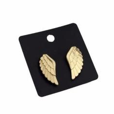 Brinco Lindo Asa De Anjo Pequena Folheado A Ouro 18K