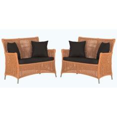 2 Sofás Área Externa Igapó Alumínio Pintura Fendi Corda Náutica Estofa