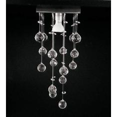 Lustre de cristal para lavabo - base de inox polido 14X14cm com 30cm de altura com 01 lâmpada GU10