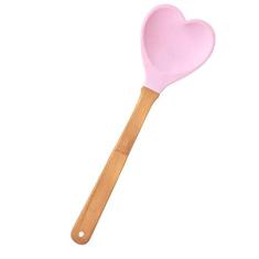 Colher Coração De Silicone Rice - Rosa