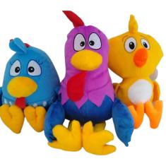 Pelúcias Galinha Pintadinha, Galo e Pintinho 03 Personagens