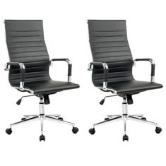 Kit 2 Cadeiras Manhattan Presidente Com Estrutura em Aço Cromado Fratini