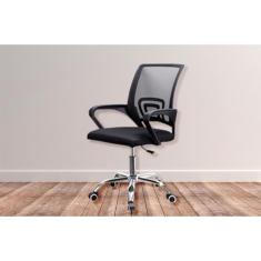 Cadeira Confortável Giratória com Base Cromada Tela Mesh Plus