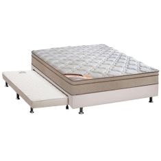 Cama Box c/Auxiliar Casal: Colchão Castor Bonnel Revolution + Base CRC Courano Black(138x188)