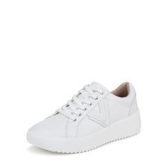 Vionic Kearny Oxford feminino com cadarço, Couro branco, 36