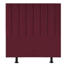 Cabeceira Estofada Cama Box Solteiro 90 Cm Maisa Suede bordô