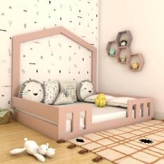 Cama Casal com Casinha Montessoriana Play - Timber