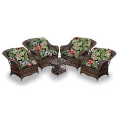 Conjunto de Poltronas Fibra Sintética Naja - 4 Poltronas + 1 Mesa Cent