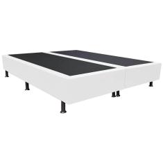 Base Box Bipartida Universal Queen em Corino 37x198x158 Cor - Branco