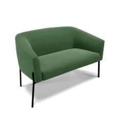 Sofá Namoradeira 2 Lugares Pé De Ferro Preto Stella Suede Verde D03 - D'rossi