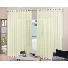 Cortina De Varão Voil Pérola 6,00x2,80 Sala Ou Quarto