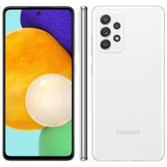 Smartphone Samsung Galaxy A52 Branco 128GB, 6GB de RAM, Tela Infinita 6.5", Câmera Traseira Quádrupla, Bateria de 4500mAh, Dual Chip e Octa Core