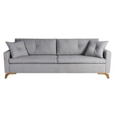 Sofá 3 Lugares Viena Linho Cinza 230 cm