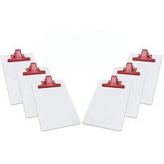 Prancheta MDF Branco A5 com Prendedor Metal Color Acrimet (6 Unidades) (Prendedor Vermelho)