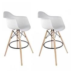 Kit 2 Banquetas Dsw-m Eames Arm Empório Tiffany Branco