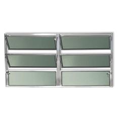 Janela Basculante de Alumínio 60x120cm 2 Seções com Vidro Boreal Plus Brimak Brilhante