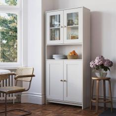 Armário Cozinha Internacional 4 Portas Ac4005 Portas de Vidro Branco