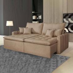 Sofá Retrátil 2 Lugares 180cm Chicago Kasacomigo Estofados Bege