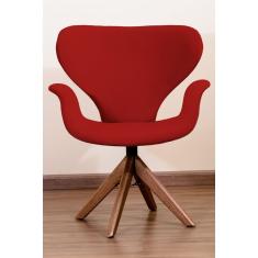 Poltrona Decorativa Mix Pé Giratório de Madeira