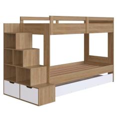 Treliche Infantil Com Escada e Nichos Infix C06 Aveiro/Branco - Mpozen