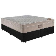 Cama Box Casal Suede Bipartido + Colchão Ortobom Airtech Molas Ensacad