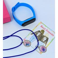 Kit Relógio Infantil Digital Led Silione Esporte Menina Menino + Colar