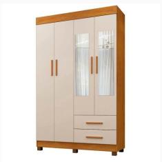 Guarda Roupa Copacabana New 4 Portas 2 Gavetas Com Espelho Benetil Móv