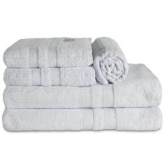 Jogo De Banho Toalhas Vegas 100% Algodão 5 Peças - Branco - Casa Scarp