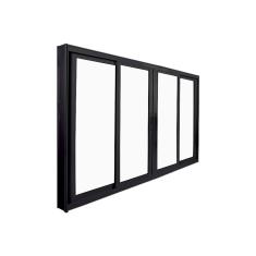 Janela De Correr Abertura Central Premium 4 Folhas Vidro Liso 100x150cm Crv Portas E Janelas Preto